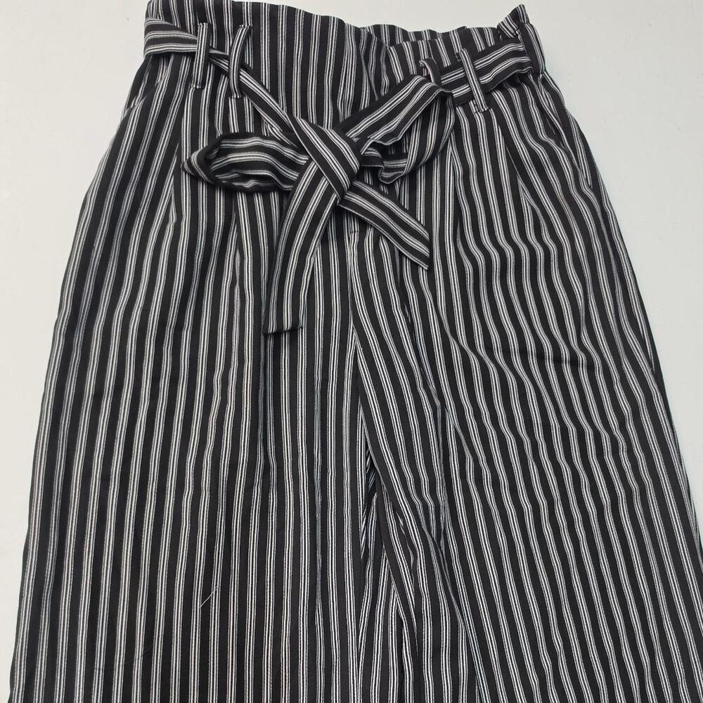 Popsugar black white striped wide
